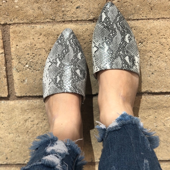 Shoes - SAVANNAH Snake Print Mules   